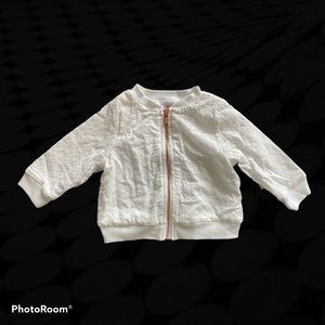 NWT White Eyelet Zip Jacket